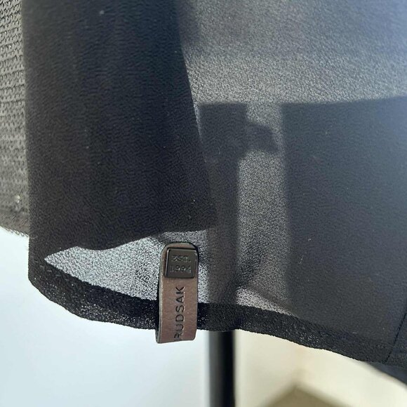 Rudsak Luxe Black Sheer Tunic With Sparkling Sequin Panels & Elegant Flow – US S - Picture 9 of 10